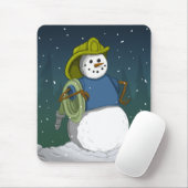 Feuerwehrmann-Schneemann Mousepad (Mit Mouse)