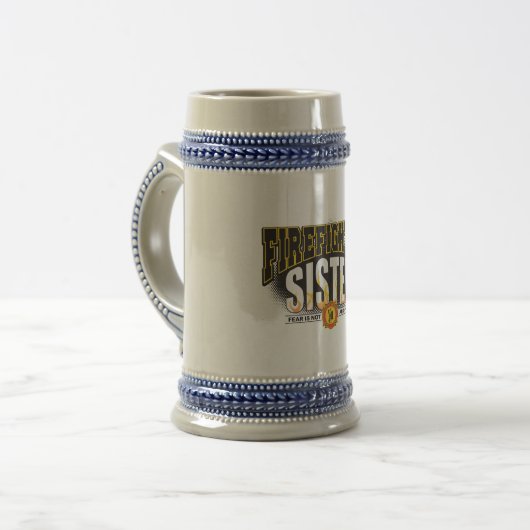 Feuerwehrmann-Schwester Bierglas (Vorderseite Links)