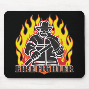 Feuerwehrmann-Silhouette Mousepad