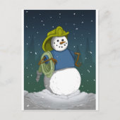 Feuerwehrmann Snowman Postkarte (Vorderseite)