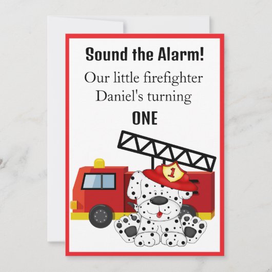 Feuerwehrmann Sound Einladung (Vorderseite)