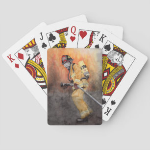 Feuerwehrmann Spielkarten Poker-Geschenk für Papa