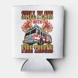 Feuerwehrmann spielt immer noch mit Feuerwehrfahrz Dosenkühler