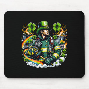 Feuerwehrmann St Patricks Day Männer Feuerwehr Feu Mousepad