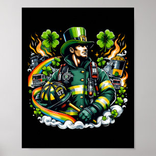 Feuerwehrmann St Patricks Day Männer Feuerwehrmann Poster