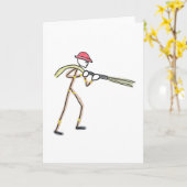 Feuerwehrmann Stickman Karte (Gelbe Blume)