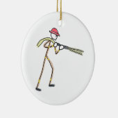 Feuerwehrmann Stickman Keramik Ornament (Rechts)