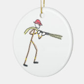 Feuerwehrmann Stickman Keramik Ornament (Links)