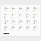 Feuerwehrmann Stickman Runder Aufkleber (Blatt)
