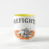 Feuerwehrmann-Stier-Hund stark Tasse (Zentrum)