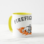 Feuerwehrmann-Stier-Hund stark Tasse (Vorderseite Links)