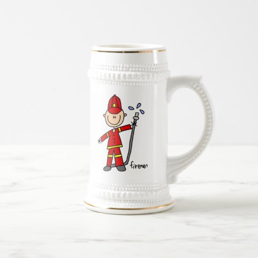 Feuerwehrmann-Strichmännchen Bierglas (Rechts)