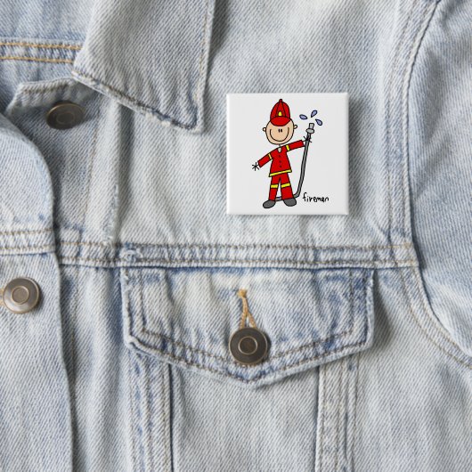 Feuerwehrmann-Strichmännchen Button (Beispiel)