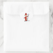 Feuerwehrmann-Strichmännchen Herz-Aufkleber (Tasche)