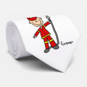 Feuerwehrmann-Strichmännchen Krawatte (Gerollt)