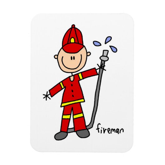Feuerwehrmann-Strichmännchen Magnet (Vertikal)