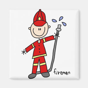 Feuerwehrmann-Strichmännchen-Magnet Magnet