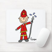 Feuerwehrmann-Strichmännchen-Mauspad Mousepad (Mit Mouse)