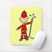 Feuerwehrmann-Strichmännchen Mousepad (Mit Mouse)