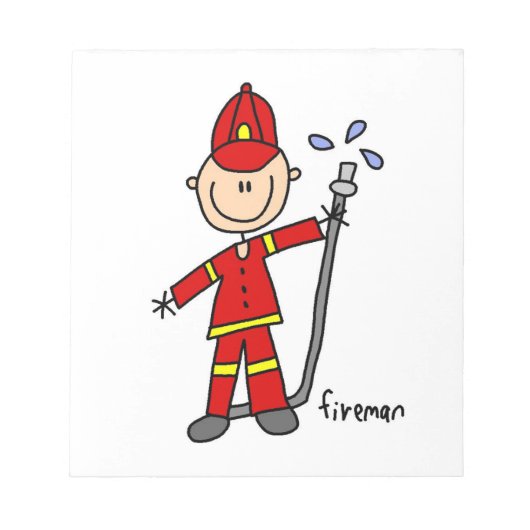 Feuerwehrmann-Strichmännchen Notizblock (Vorderseite)