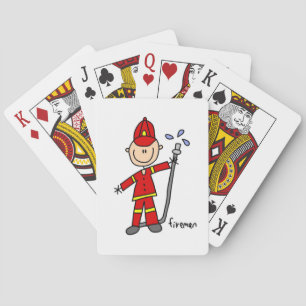 Feuerwehrmann-Strichmännchen Spielkarten
