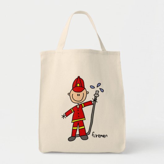 Feuerwehrmann-Strichmännchen Tragetasche (Vorne)