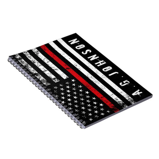 Feuerwehrmann Styled Distressed USA Flag Notizblock (Rechte Seite)