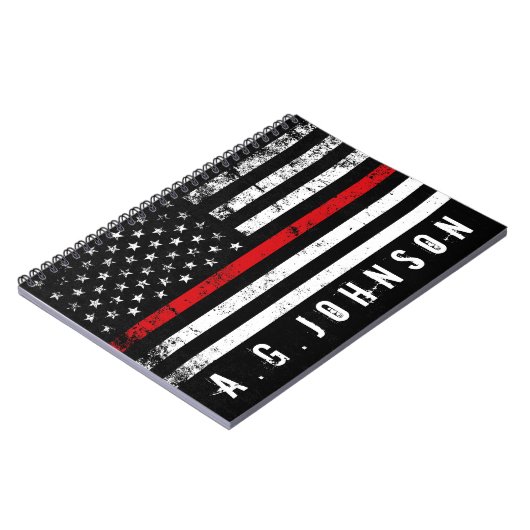 Feuerwehrmann Styled Distressed USA Flag Notizblock (Linke Seite)