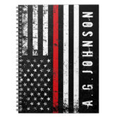 Feuerwehrmann Styled Distressed USA Flag Notizblock (Vorderseite)
