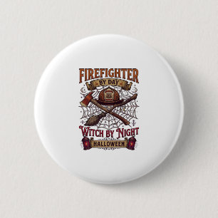 Feuerwehrmann Tag Hexennacht Halloween Helm Axt B Button