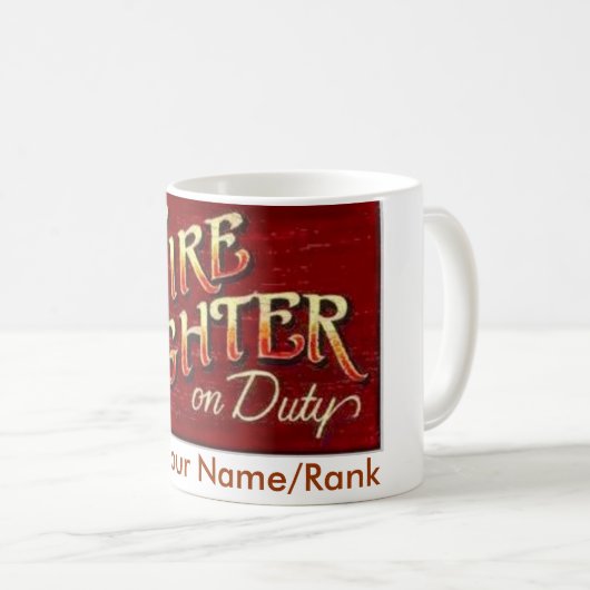 Feuerwehrmann-Tasse im Dienst- besonders Kaffeetasse (VorderseiteRechts)