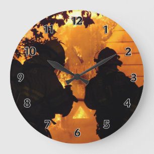 Feuerwehrmann-Team Große Wanduhr