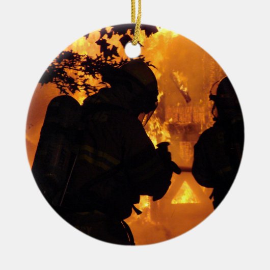 Feuerwehrmann-Team Keramik Ornament (Vorne)