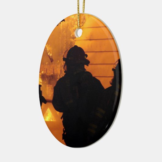 Feuerwehrmann-Team Keramikornament (Links)