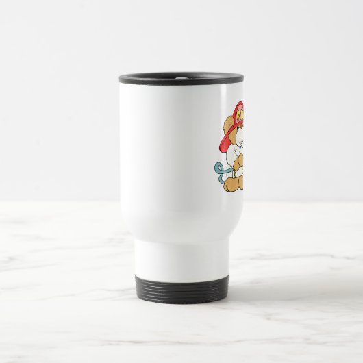 Feuerwehrmann-Teddybär Reisebecher (Mittel)