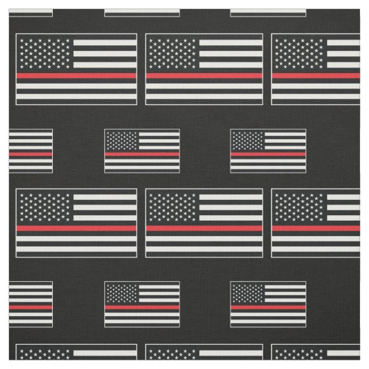 Feuerwehrmann Thin Red Line American Flag Fireman Stoff (Muster)