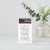 Feuerwehrmann Thin Red Line Bulk Feuerwehrgebet Visitenkarte (Stehend Vorderseite)