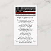 Feuerwehrmann Thin Red Line Bulk Feuerwehrgebet Visitenkarte (Vorderseite)