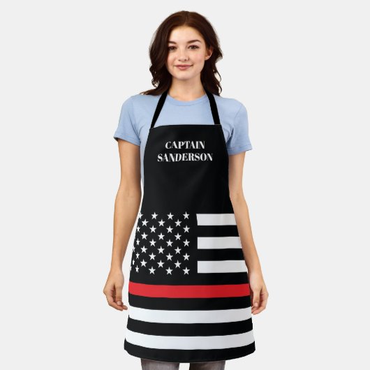 Feuerwehrmann Thin Red Line Flag American Fireman Schürze (Getragen)