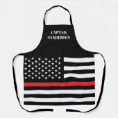 Feuerwehrmann Thin Red Line Flag American Fireman Schürze (Vorderseite)