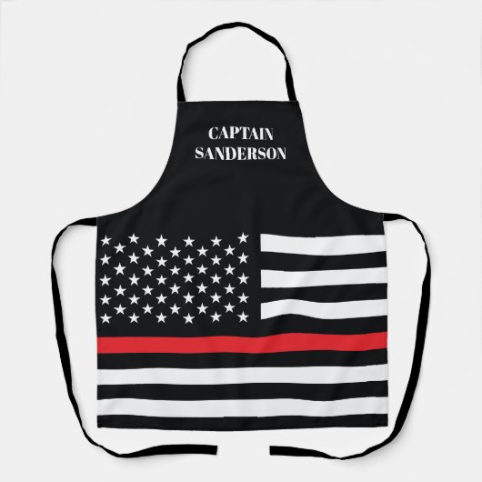 Feuerwehrmann Thin Red Line Flag American Fireman Schürze (Vorderseite)