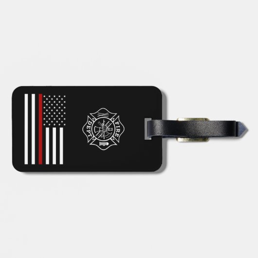 Feuerwehrmann Thin Red Line Gepäckmarke Gepäckanhänger (Rückseite horizontal)