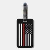 Feuerwehrmann Thin Red Line Gepäckmarke Gepäckanhänger (Rückseite vertikal)