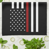 Feuerwehrmann Thin Red Line Küchentuch 16" x 24" (Gefaltet)