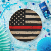 Feuerwehrmann Thin Red Line Pappteller (Party)