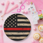 Feuerwehrmann Thin Red Line Pappteller (Party)