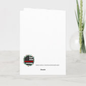 Feuerwehrmann Thin Red Line Weihnachtsfeiertag Feiertagskarte (Rückseite)