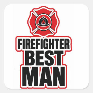 Feuerwehrmann Trauzeuge Quadratischer Aufkleber