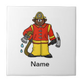 Feuerwehrmann Trivet (Brown-Haut) fertigen es Fliese (Vorderseite)