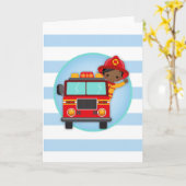 Feuerwehrmann Truck Afrikanischer Junge Karte (Gelbe Blume)